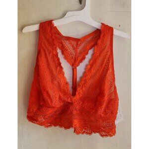 New Auden Women's Orange Lace Bralette Racerback Adjustable Straps Size S